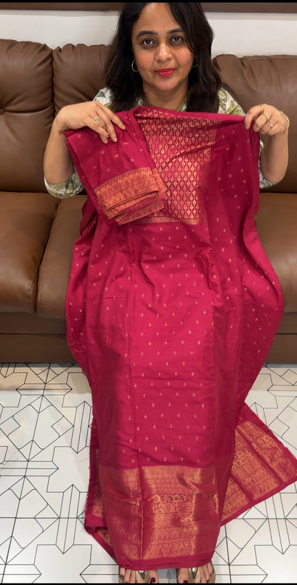 SEMI BANARASI UNSTITCHED SALAR SUITS - IHA 26306