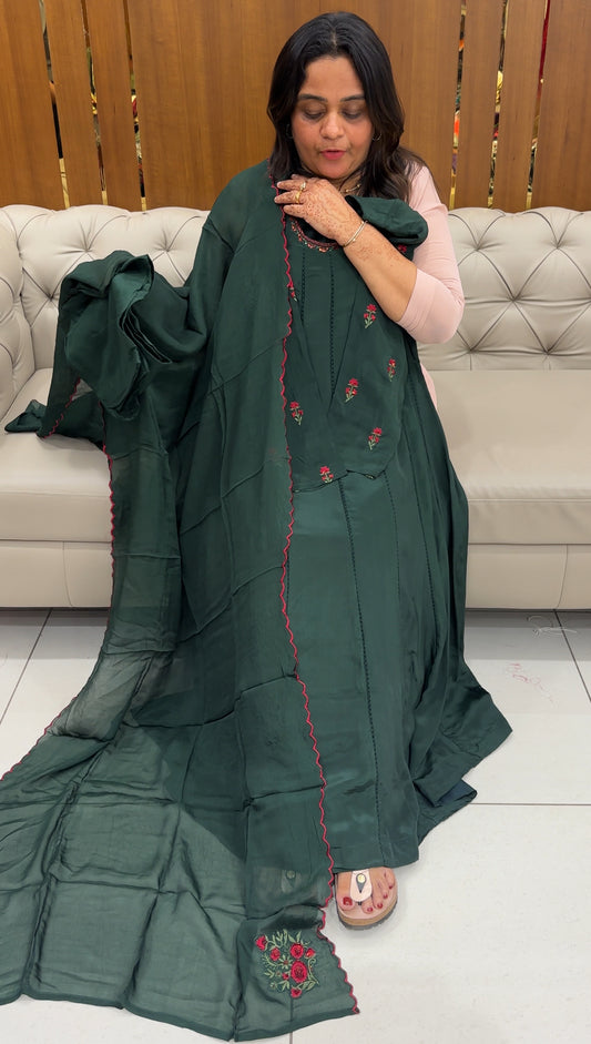 CRAPE SILK TOP AND DUPAATTA  - IHA 27581