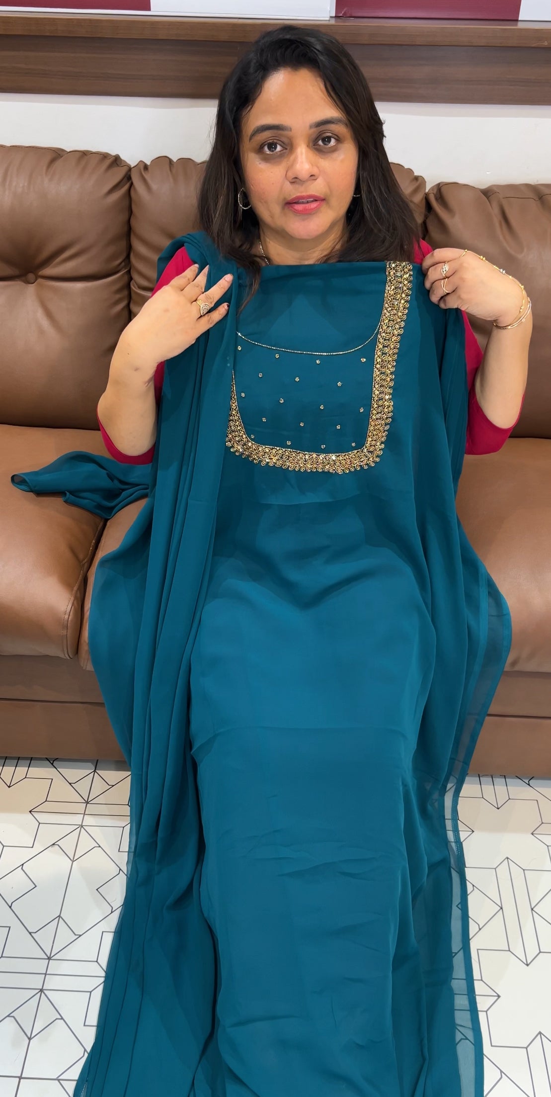 IHA'S IN-HOUSE HAND WORKED UNSTITCHED SALWAR SUITS - IHA 26222