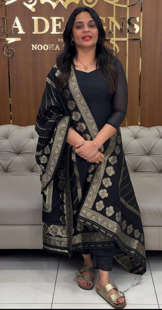 IHA'S IN-HOUSE SILK BANARASI UNSTITCHED SALWAR SUITS - IHA 30660