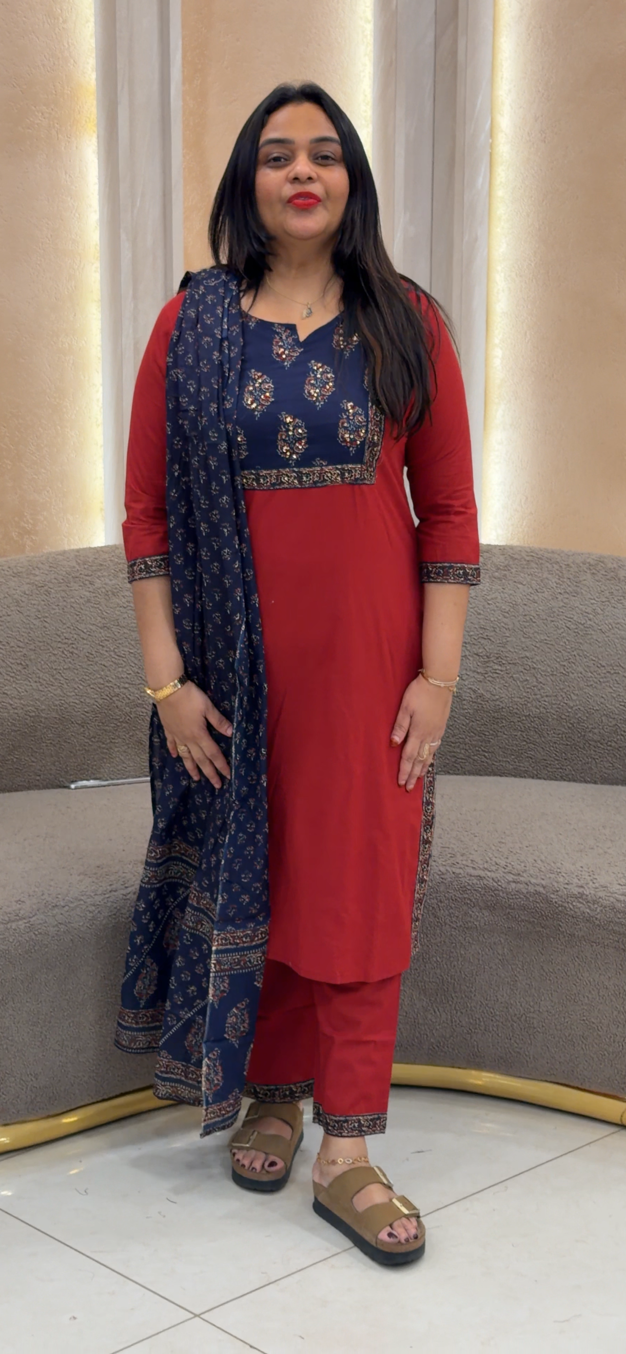 COTTON TOP, BOTTOM AND DUPATTA - IHA 32847
