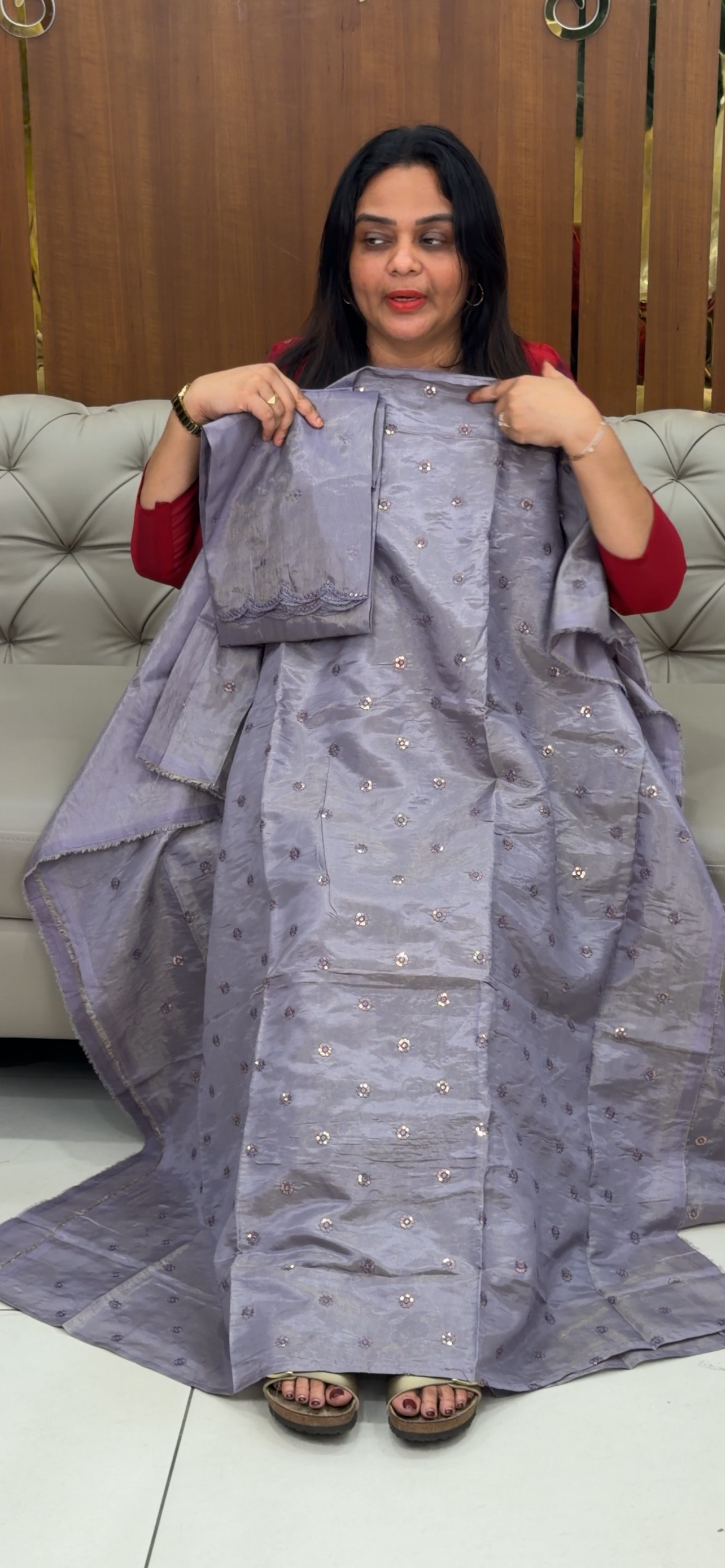 BANARASI TISSUE UNSTITCHED SALWAR SUITS - IHA 30643