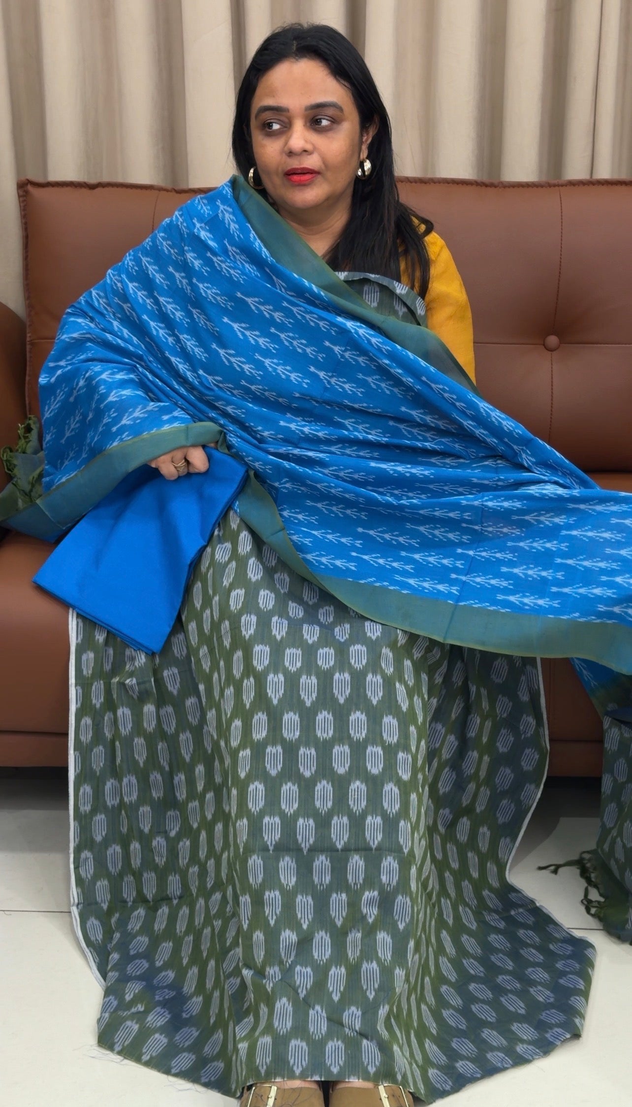 SILK IKAT UNSTITCHED SALWAR SUITS - IHA 33470