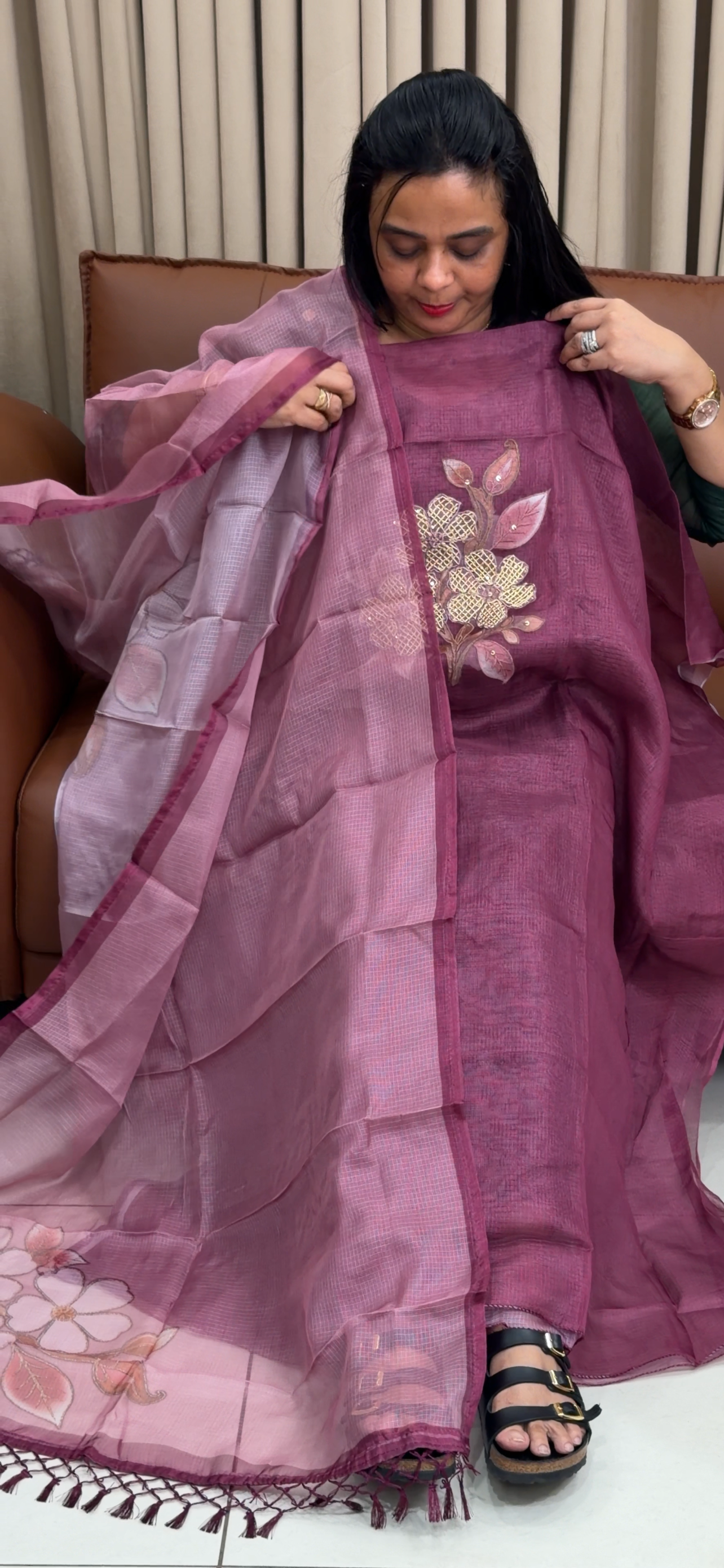 SILKY KOTA UNSTITCHED SALWAR SUITS - IHA 34814