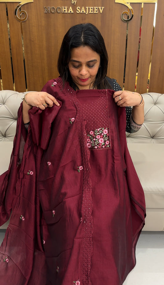 SEMI RAW SILK UNSTITCHED SALWAR SUITS - IHA 25983