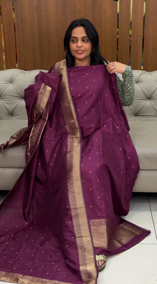 SEMI BANARASI UNSTITCHED SALWAR SUITS - IHA 30544