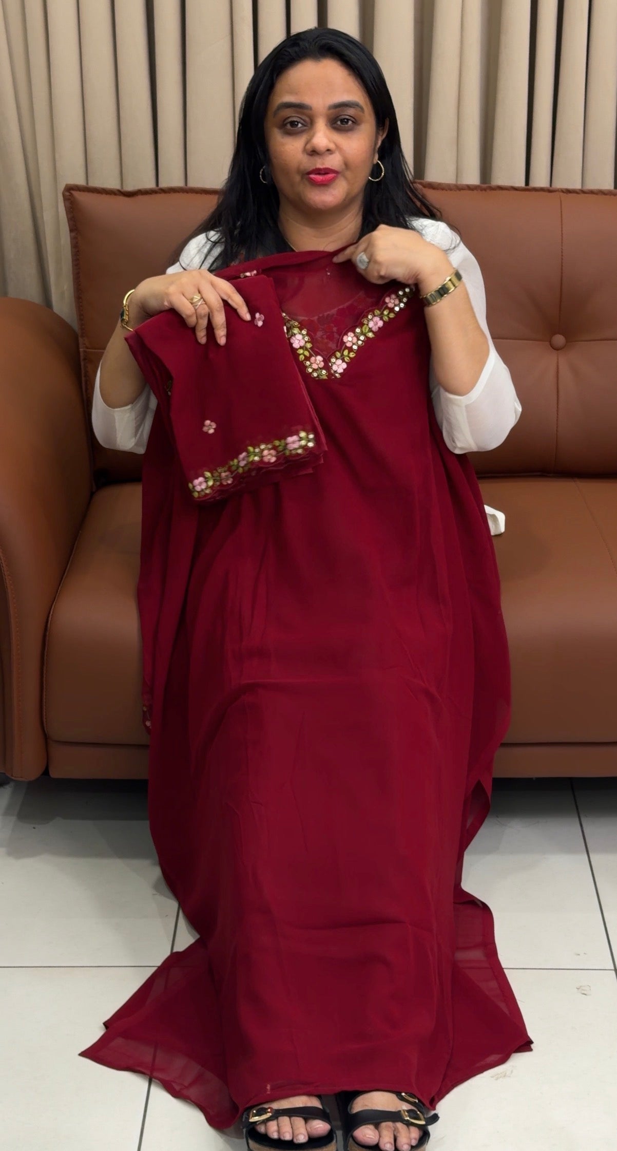 FAUX GEORGETTE UNSTITCHED SALWAR SUITS - IHA 34884