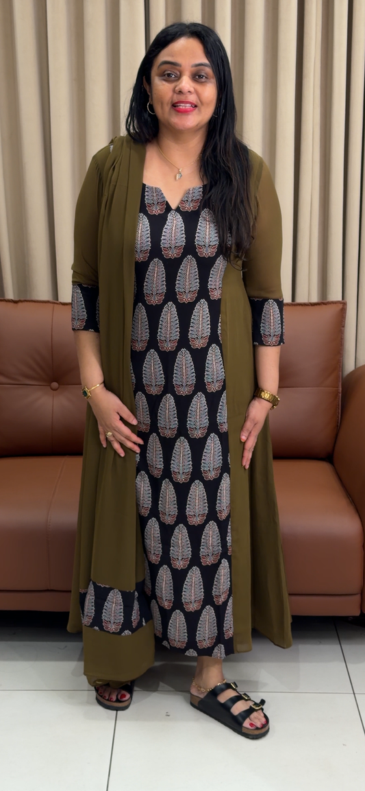 IHA'S IN-HOUSE FAUX GEORGETTE UNSTITCHED SALWAR SUITS - IHA 34319