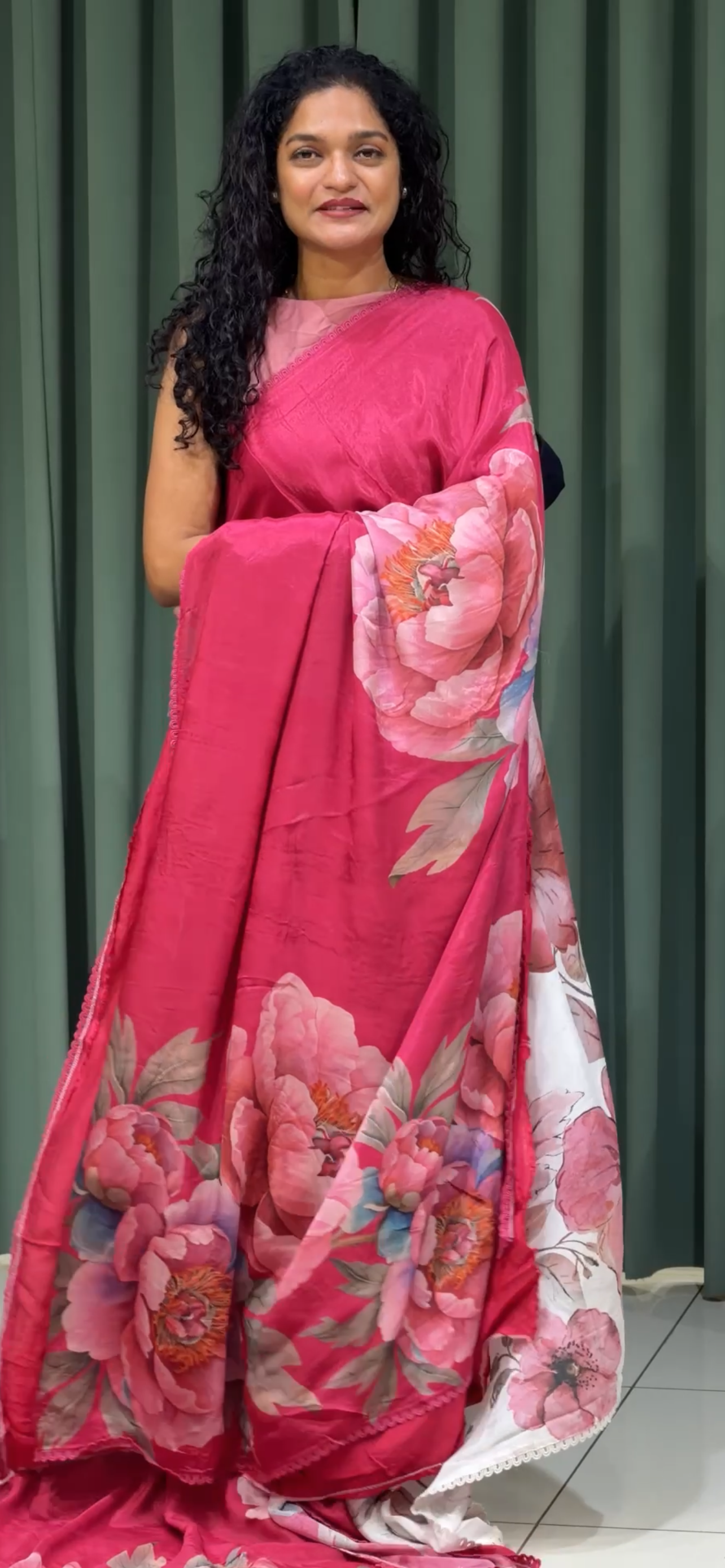 PRINTED CHINON SAREES - IHA 33187