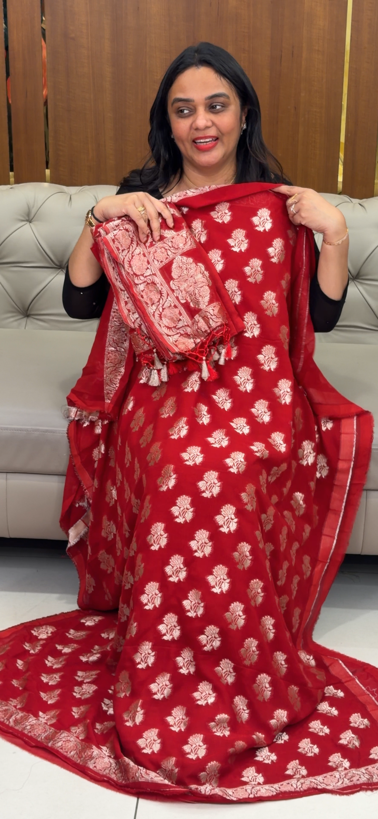 VISCOSE GEORGETTE UNSTITCHED SALWAR SUITS - IHA 32328