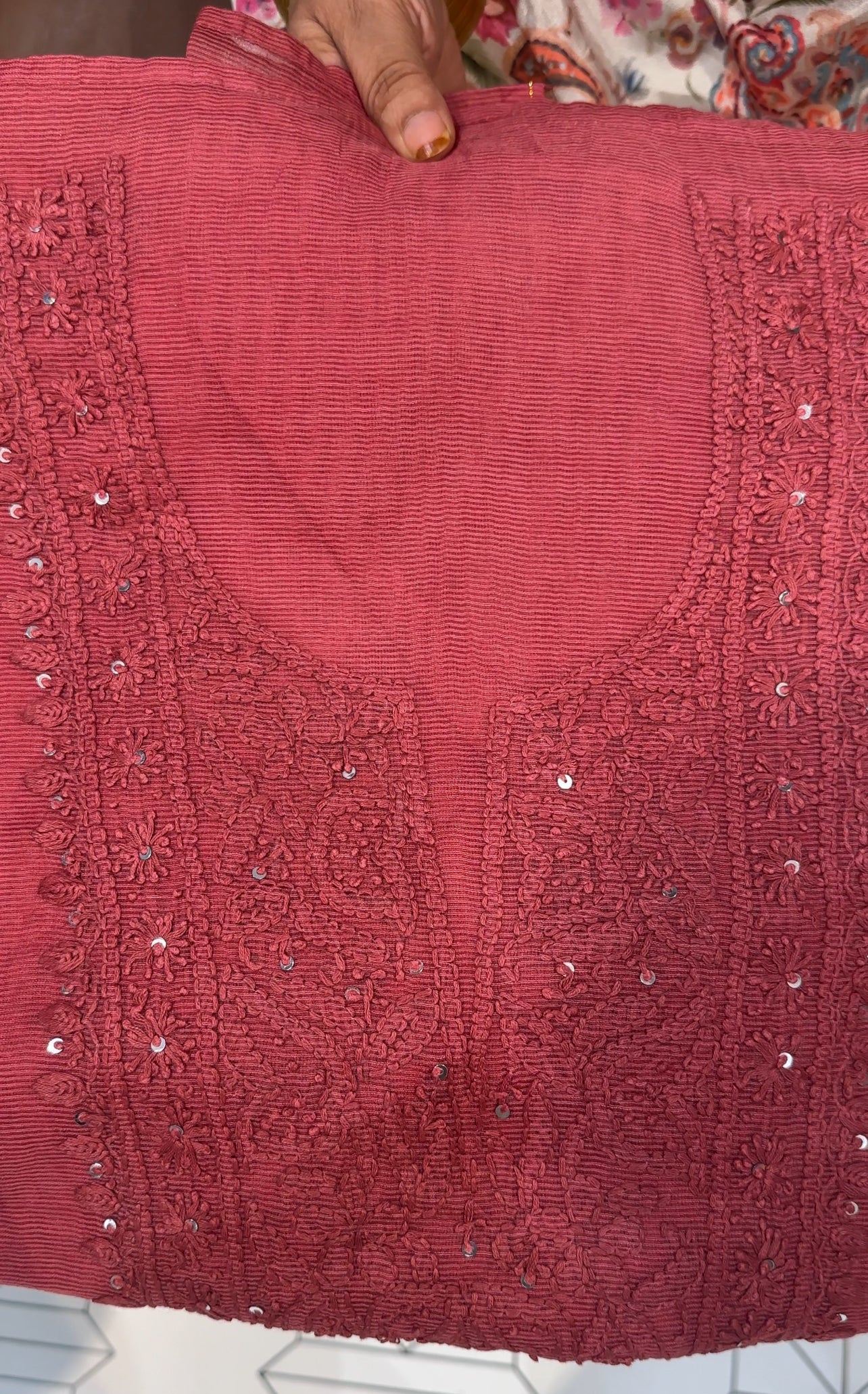 LUCKNOWI CHIKANKARI UNSTITCHED SALWAR SUITS - IHA 26150