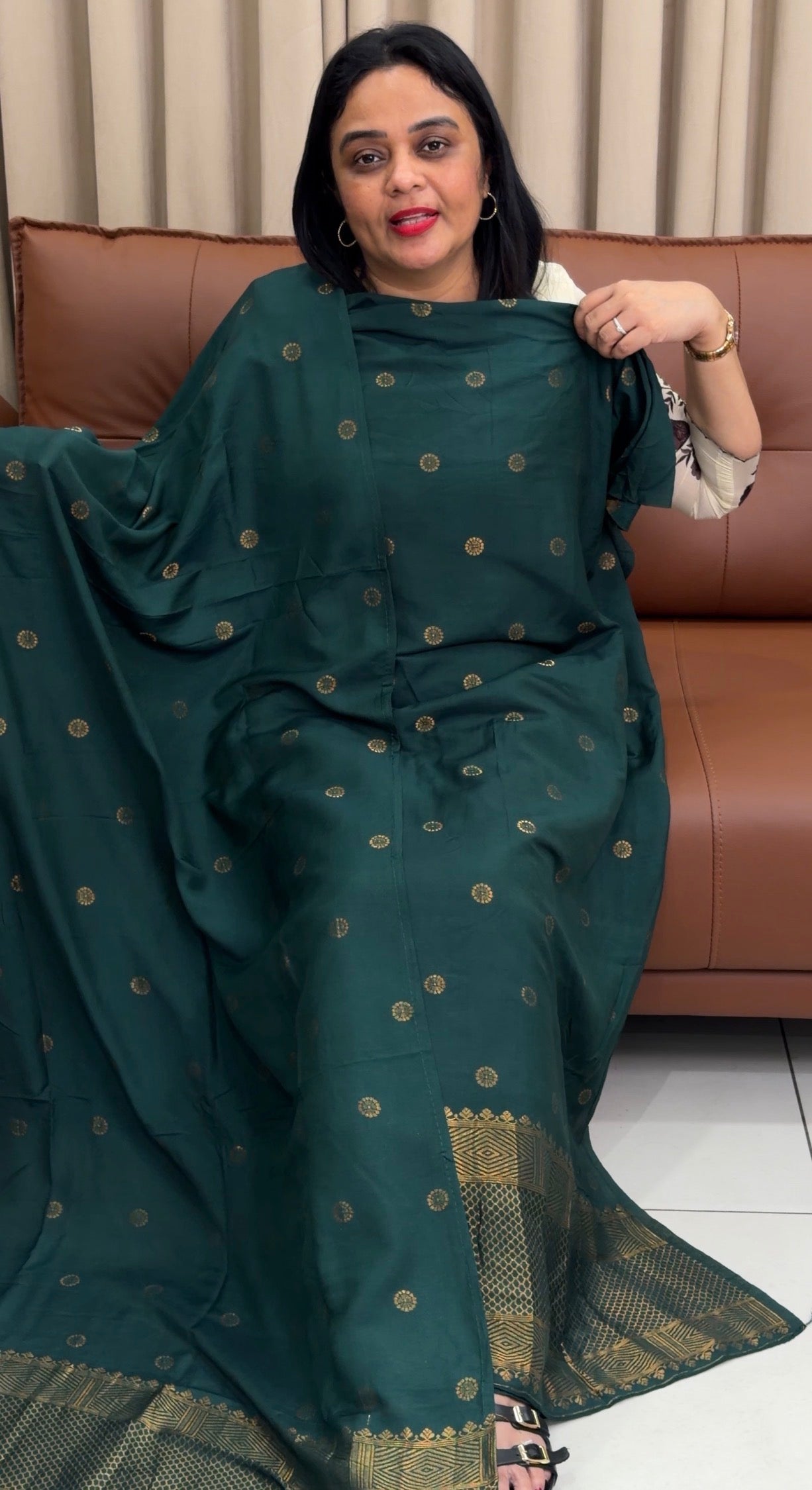 MALAI CHANDERI UNSTITCHED SALWAR SUITS - IHA 34060