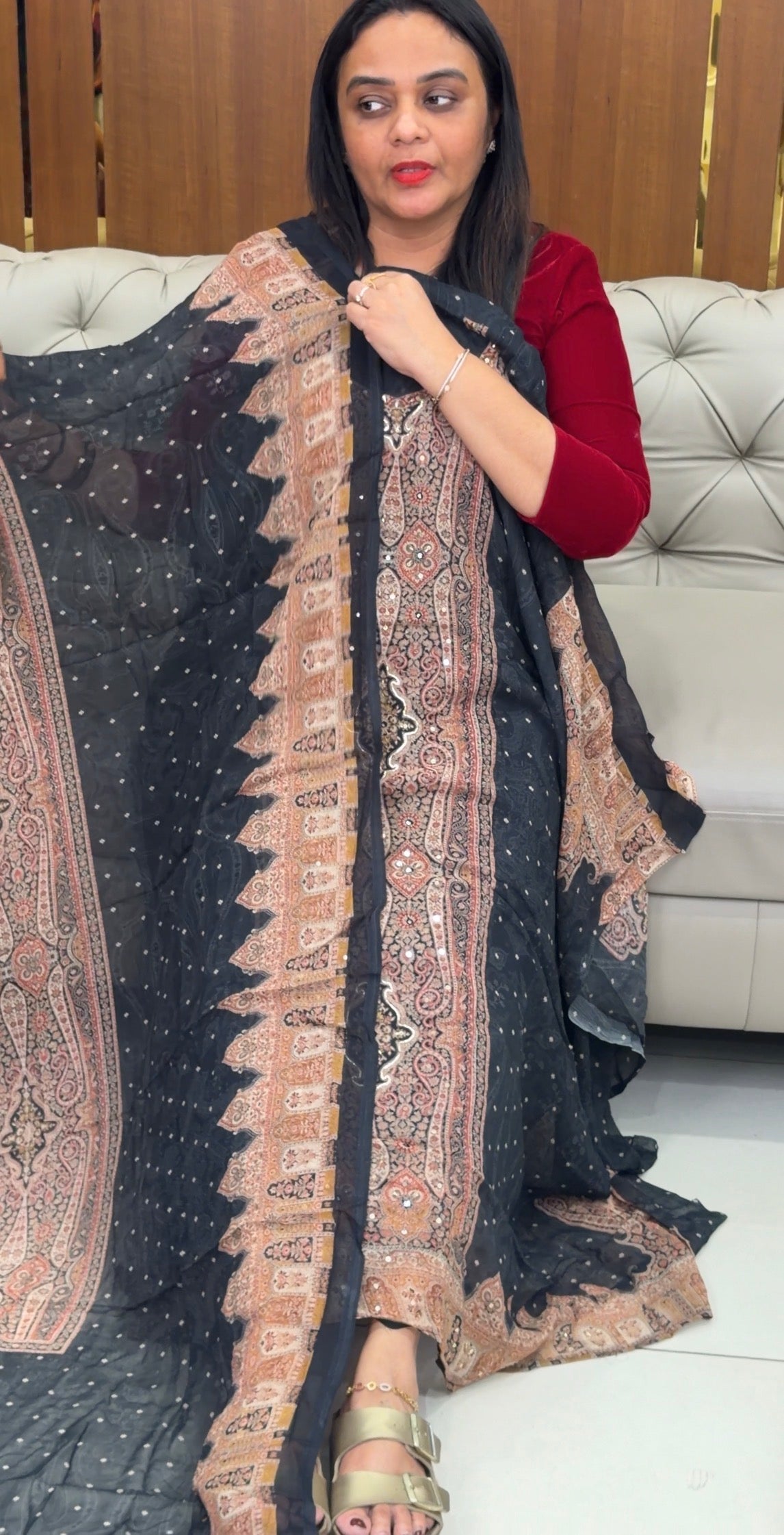 GEORGETTE UNSTITCHED SALWAR SUITS - IHA 32964