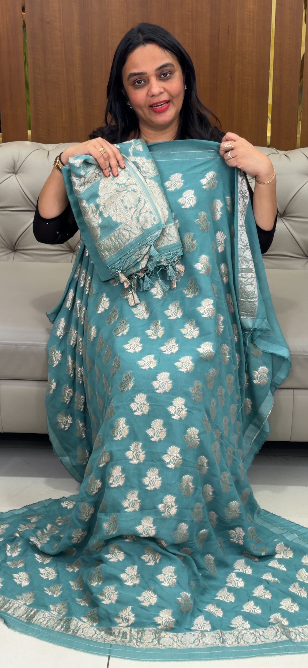 VISCOSE GEORGETTE UNSTITCHED SALWAR SUITS - IHA 32328