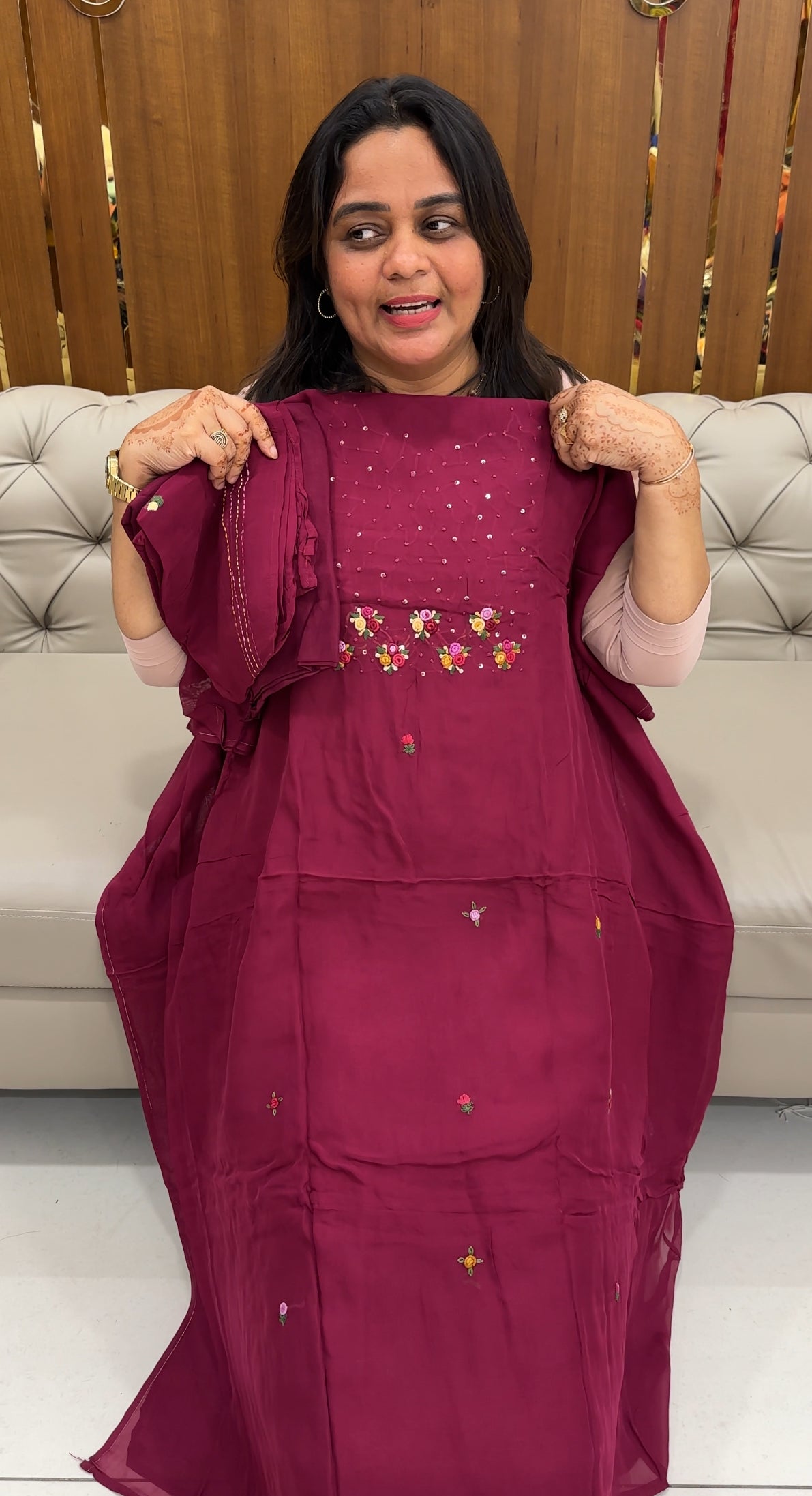 VISCOSE ORGANZA UNSTITCHED SLWAR SUITS - IHA 27585