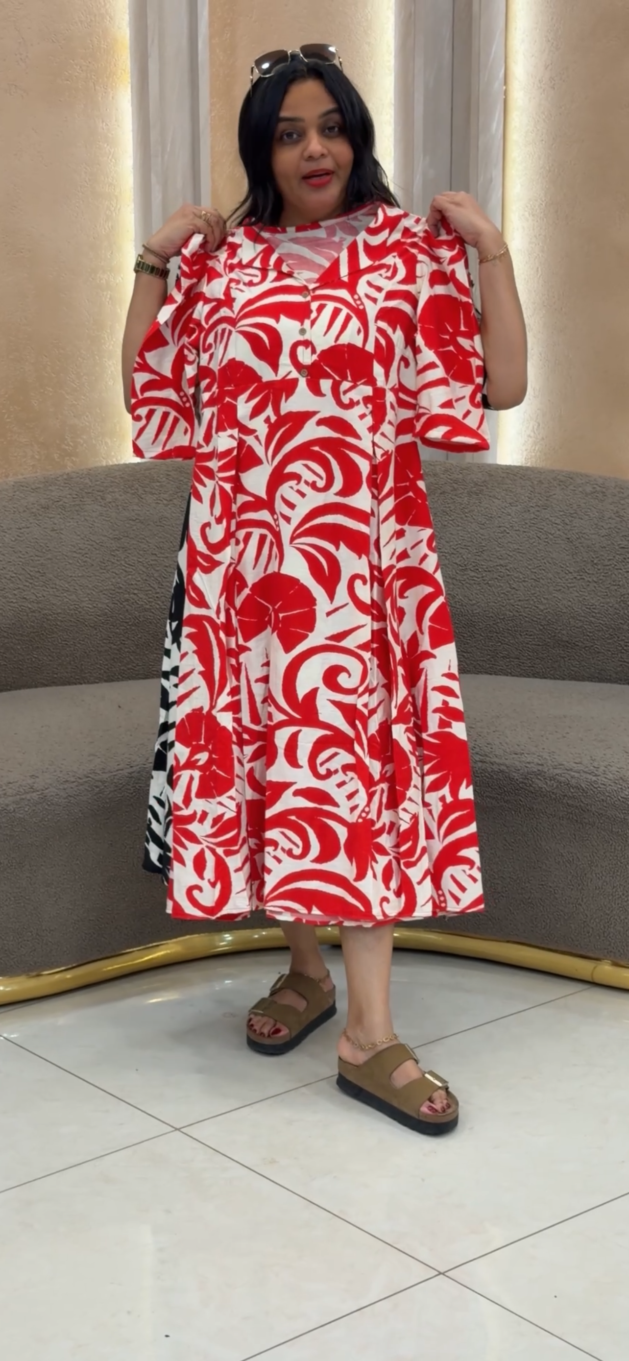 IHA'S IN-HOUSE PRINTED FROCKS  - IHA 32916