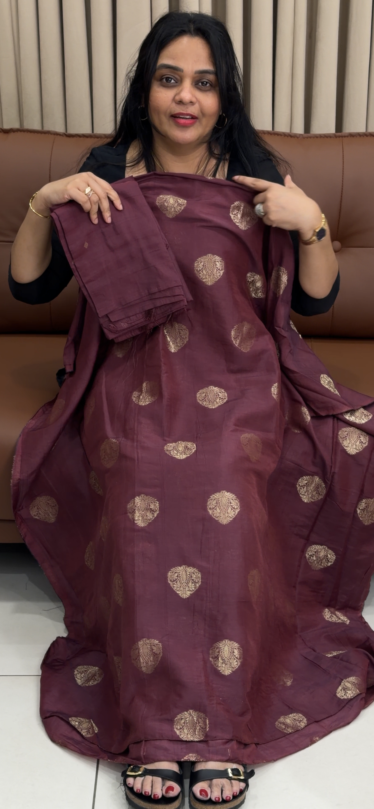 MALAI CHANDERI UNSTITCHED SALWAR SUITS - IHA 34597