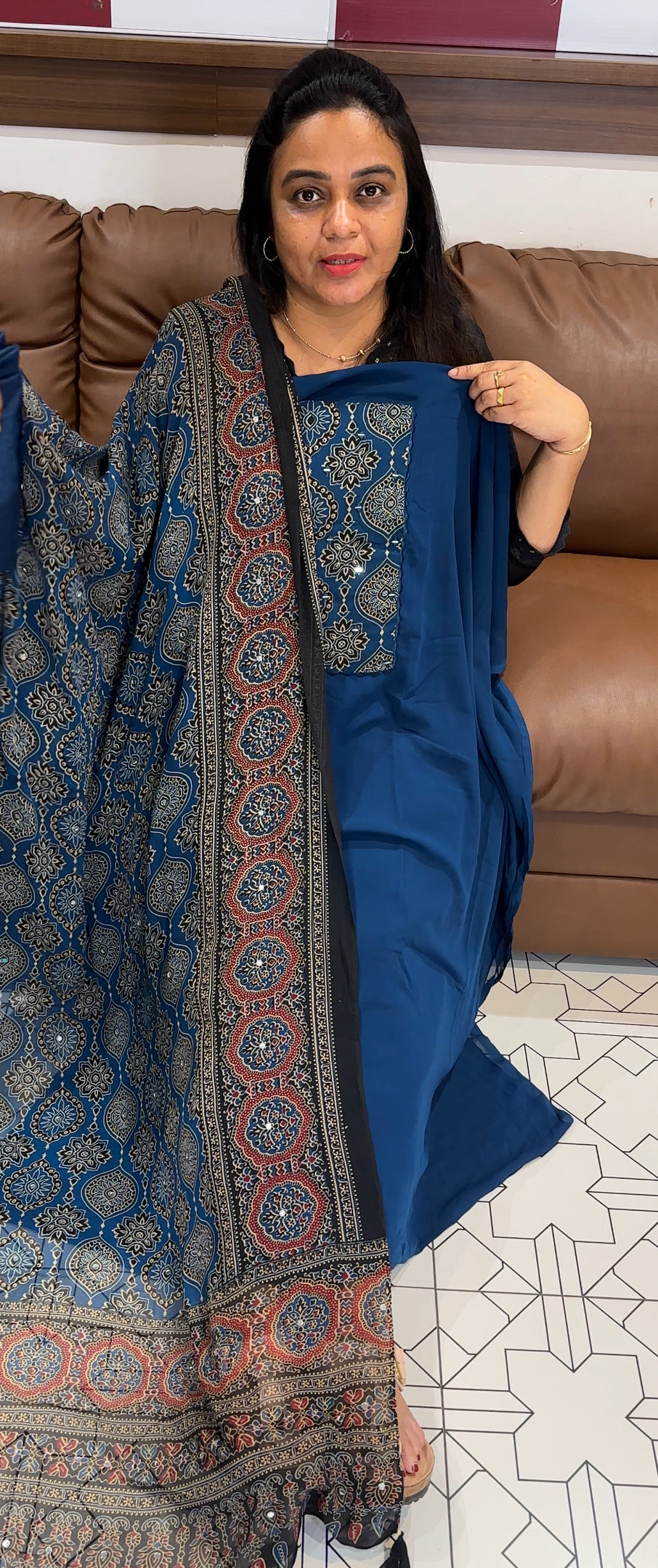 FAUX GEORGETTE UNSTITCHED SALWAR SUITS - IHA 27908