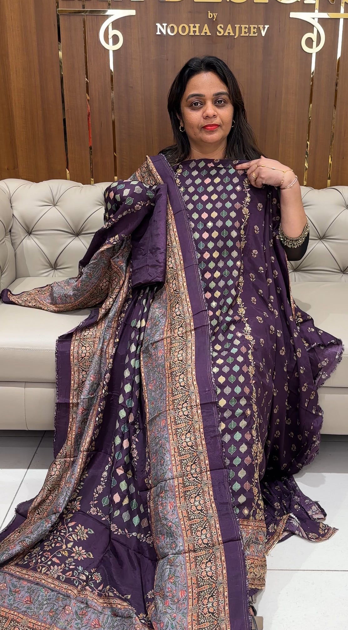 MUSLIN SILK UNSTITCHED SALWAR SUIST - IHA 24361