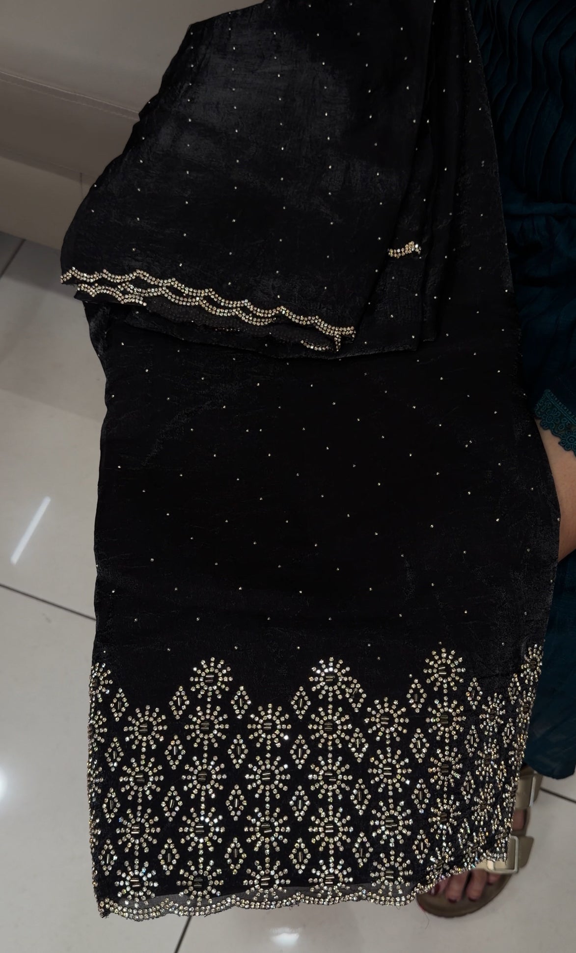 VELVET ORGANZA UNSTITCHED SALWAR SUITS - IHA 30680