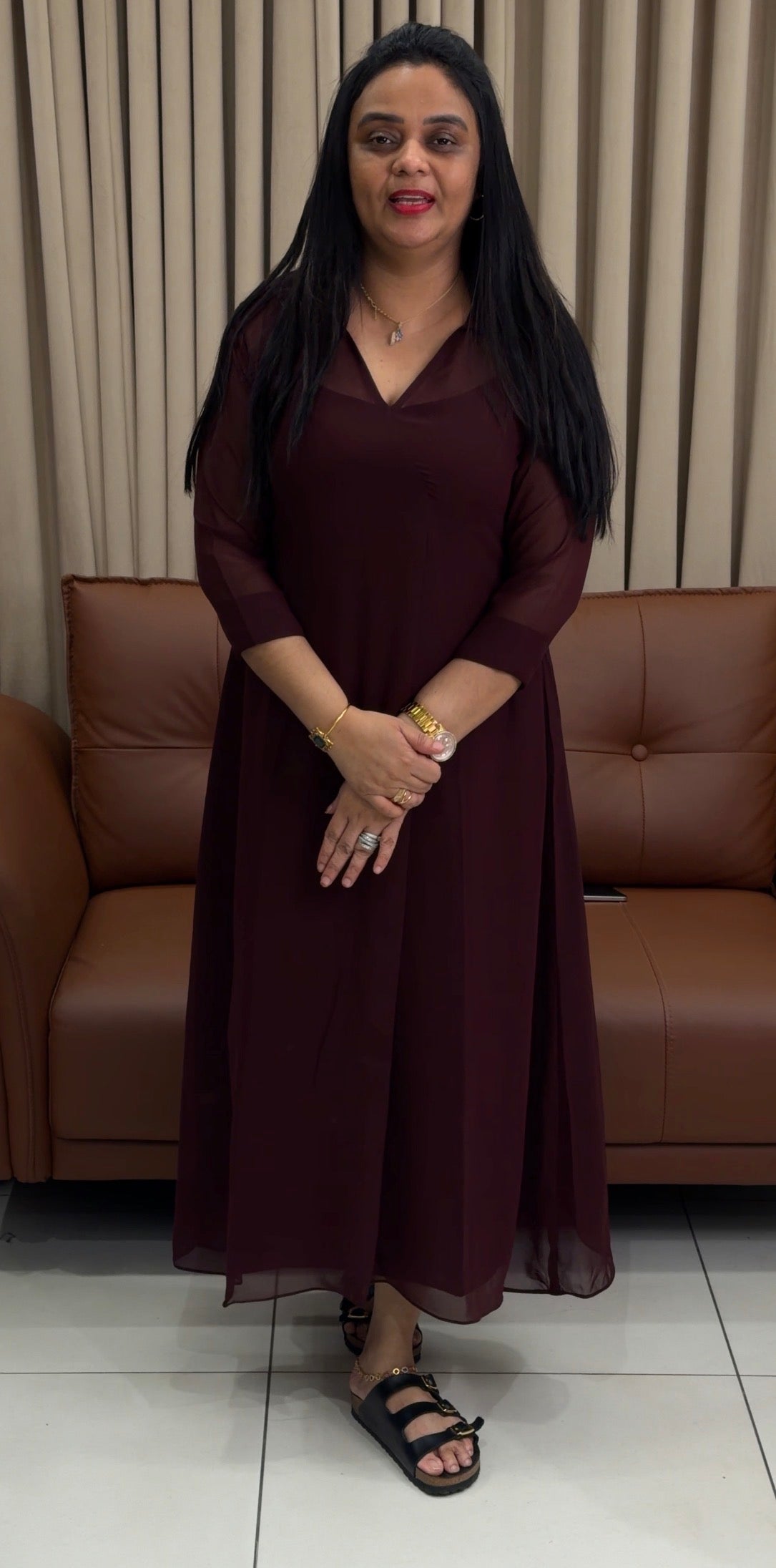 IHA'S IN-HOUSE GEORGETTE TUNIC TOPS - IHA 34764