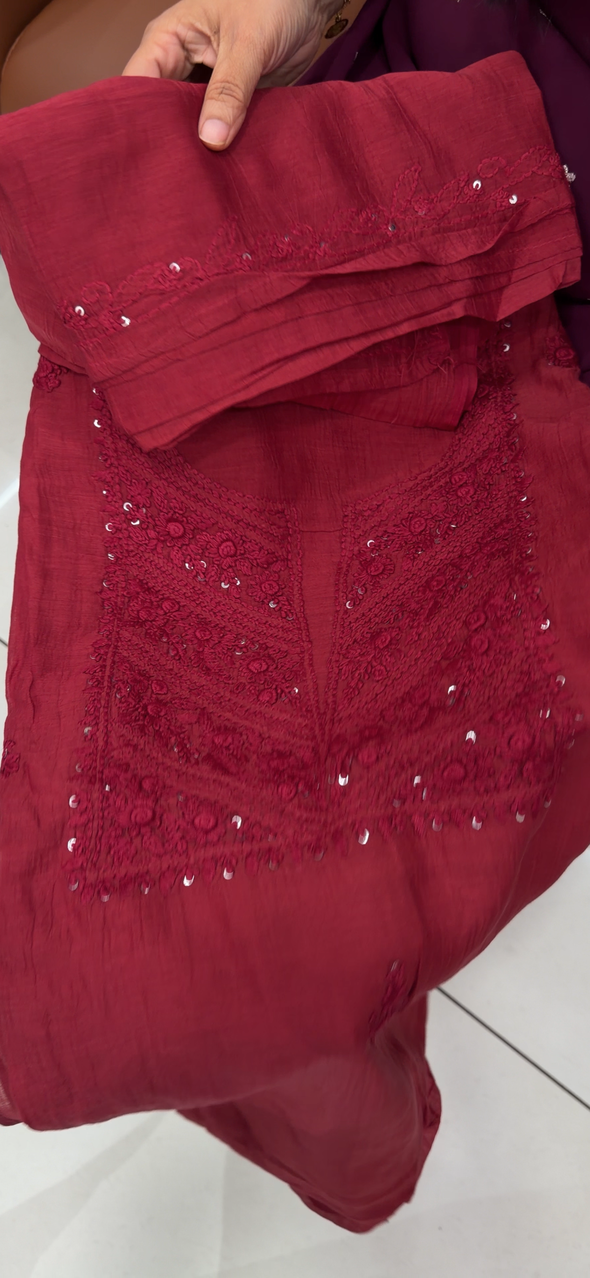 CHIKANKARI UNSTITCHED SALWAR SUITS - IHA 35802