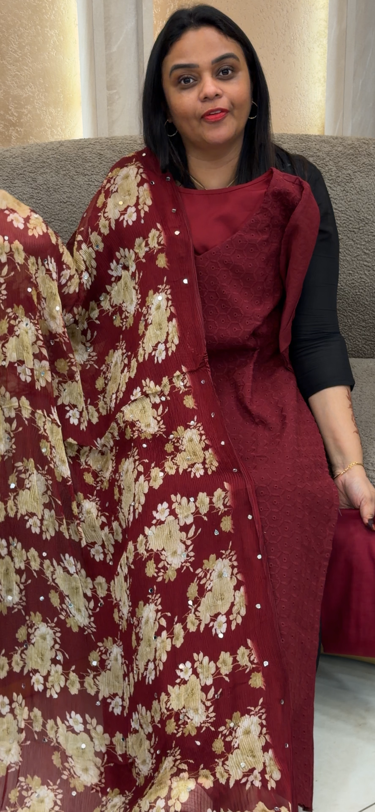 IHA'S IN-HOUSE COTTON HAKOBA TOP, BOTTOM AND DUPATTA - IHA 32980