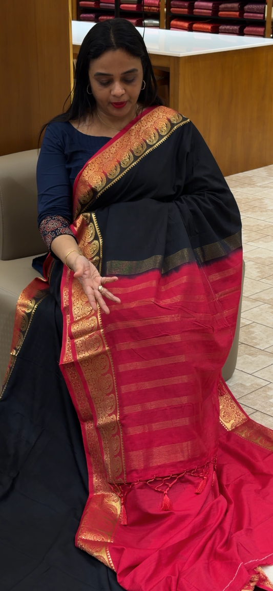 SEMI CRAPE SAREES - IHA 34386