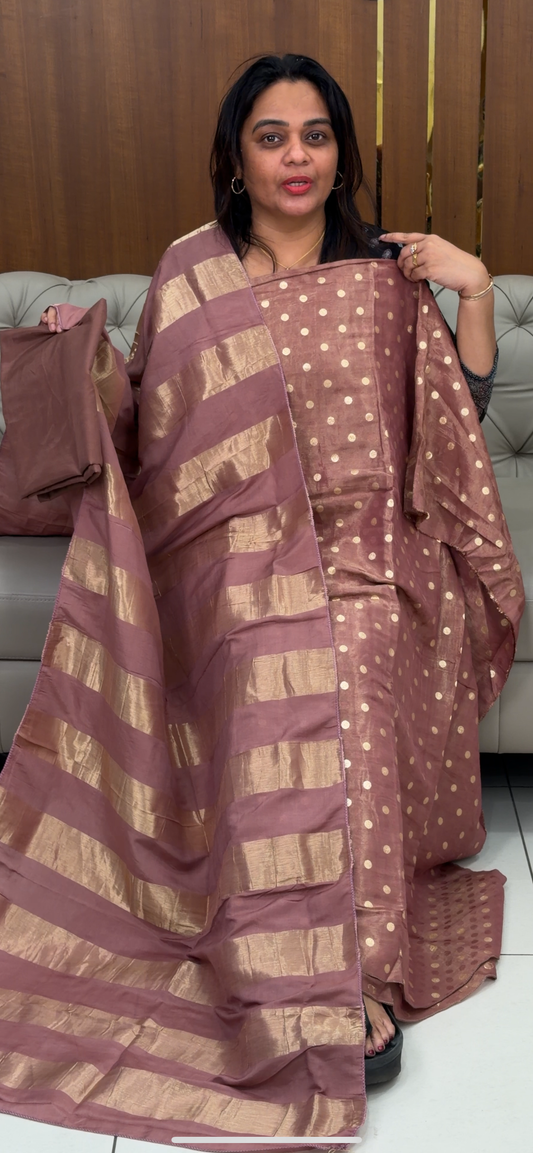 SEMI BANARASI UNSTITCHED SALWAR SUITS - IHA 28986