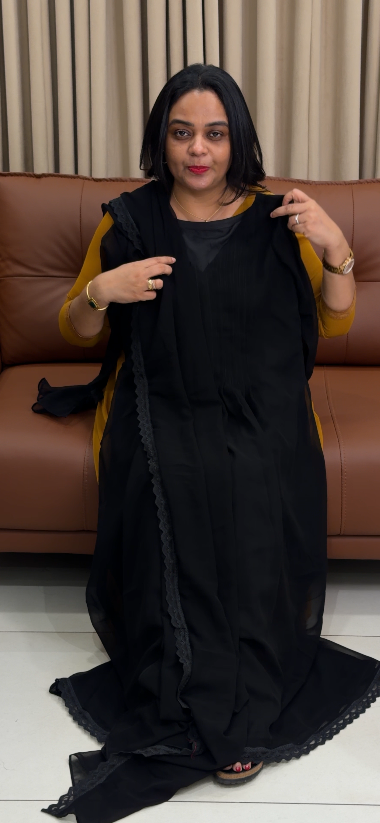 IHA'S IN-HOUSE FAUX GEORGETTE ALINE TOP AND DUPATTA - IHA 34337