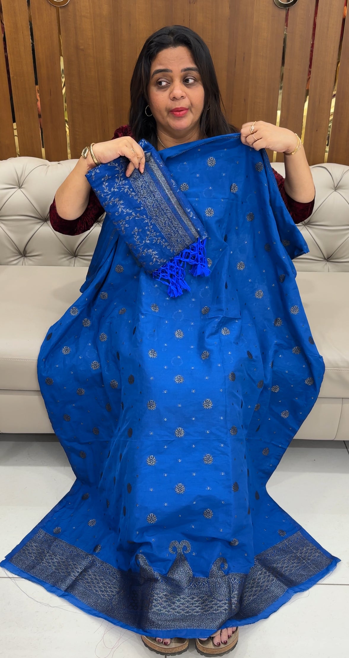 SEMI BANARASI UNSTITCHED SALWAR SUITS - IHA 26393