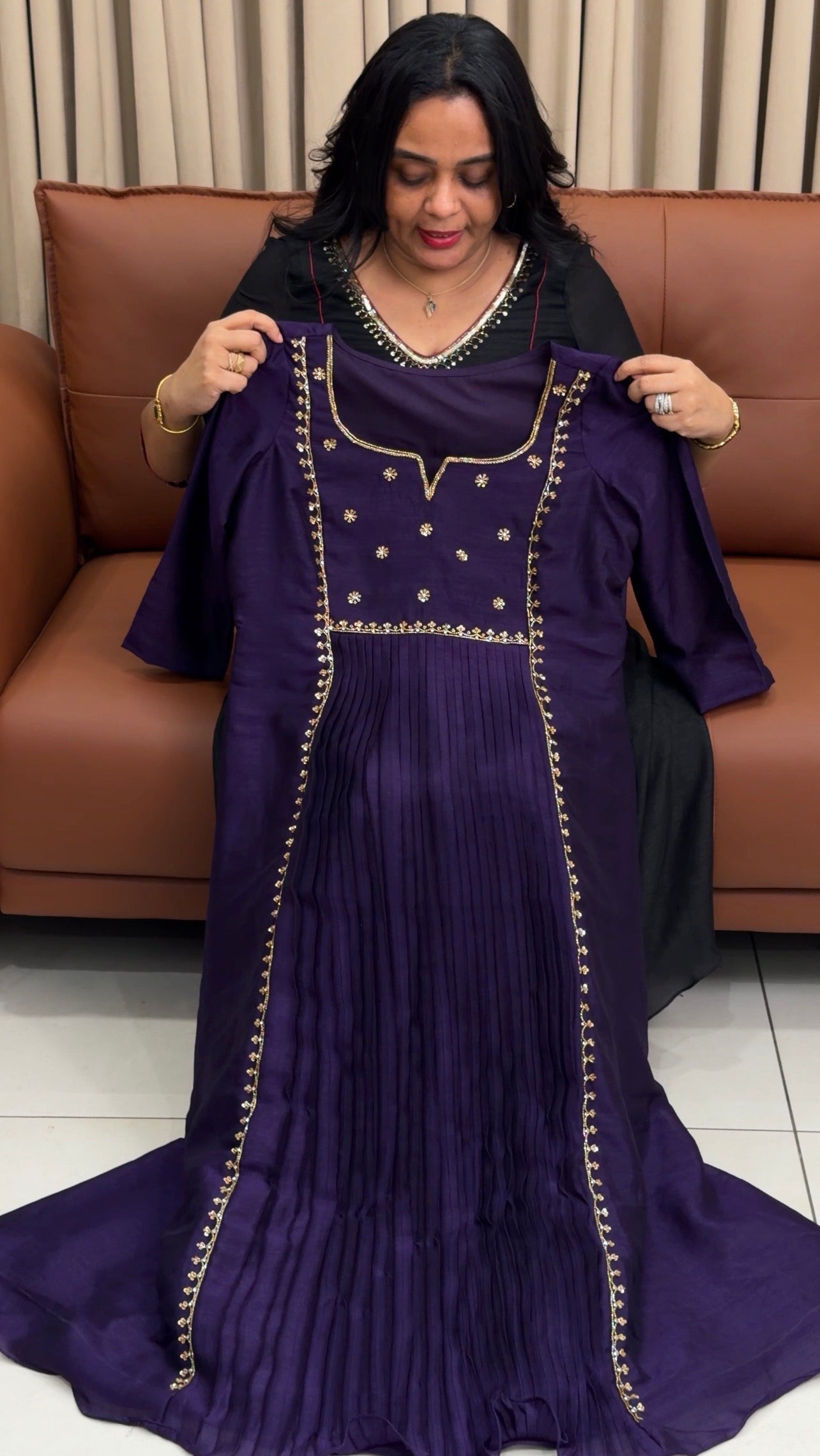 IHA'S IN-HOUSE SEMI RAW SILK ALINE TOPS - IHA 35032