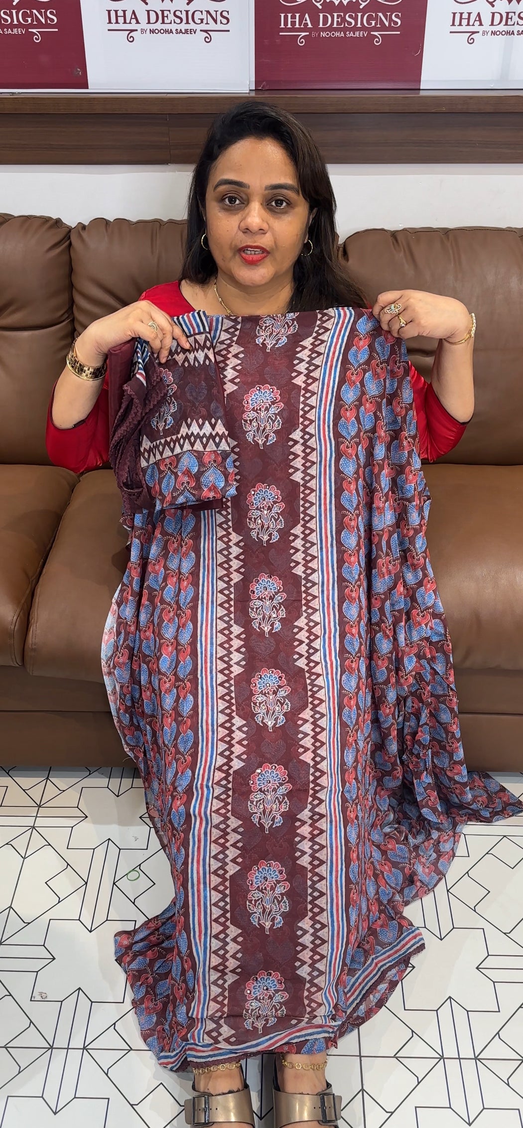PRINTED GEORGETTE UNSTITCHED SALWAR SUITS - IHA 23557