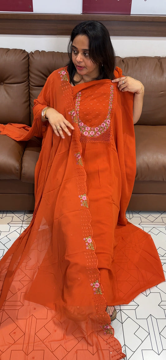 FAUX GEORGETTE UNSTITCHED SALWAR SUITS - IHA 26440