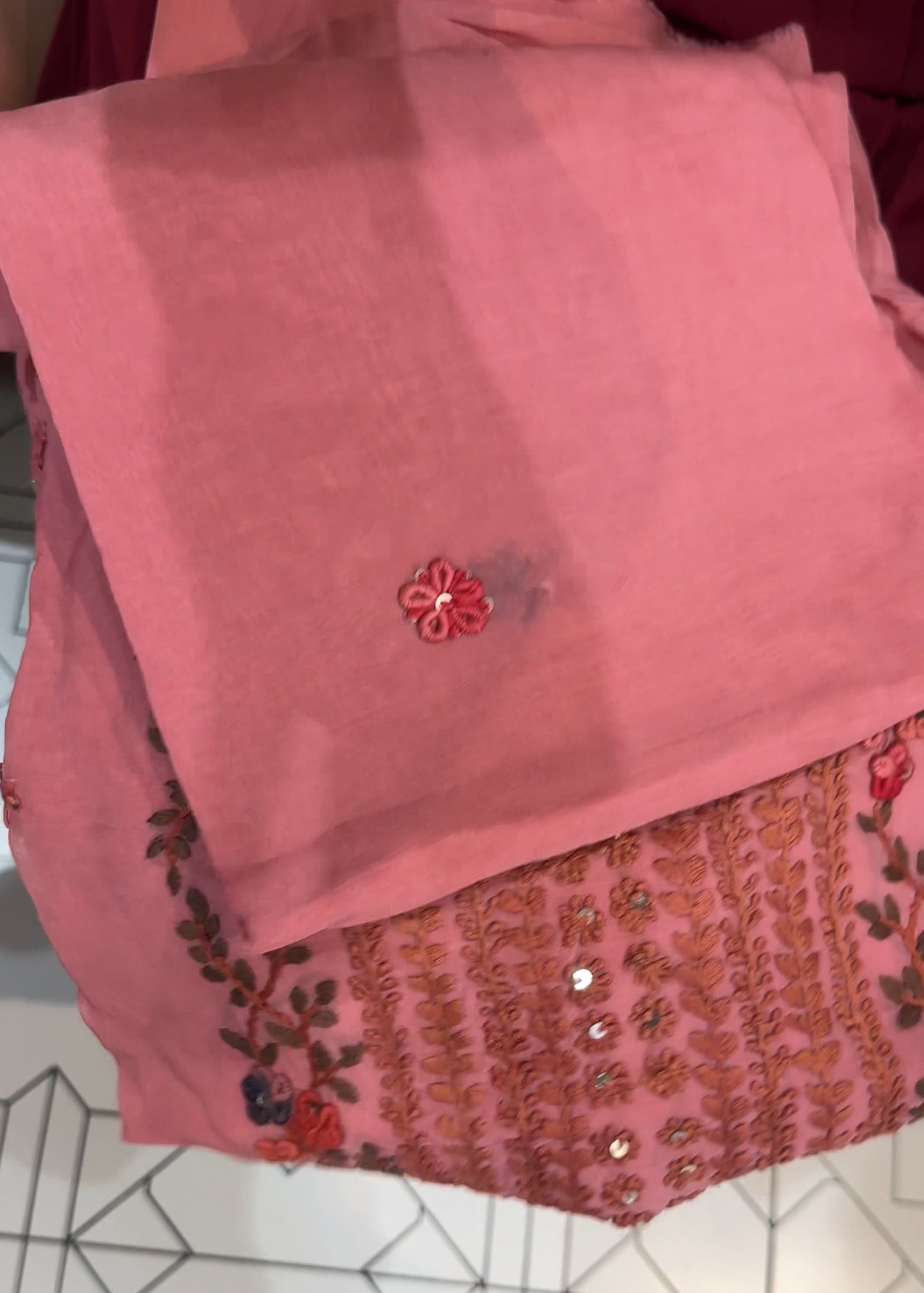 VISCOSE ORGANZA UNSTITCHED SALWAR SUITS - IHA 28069