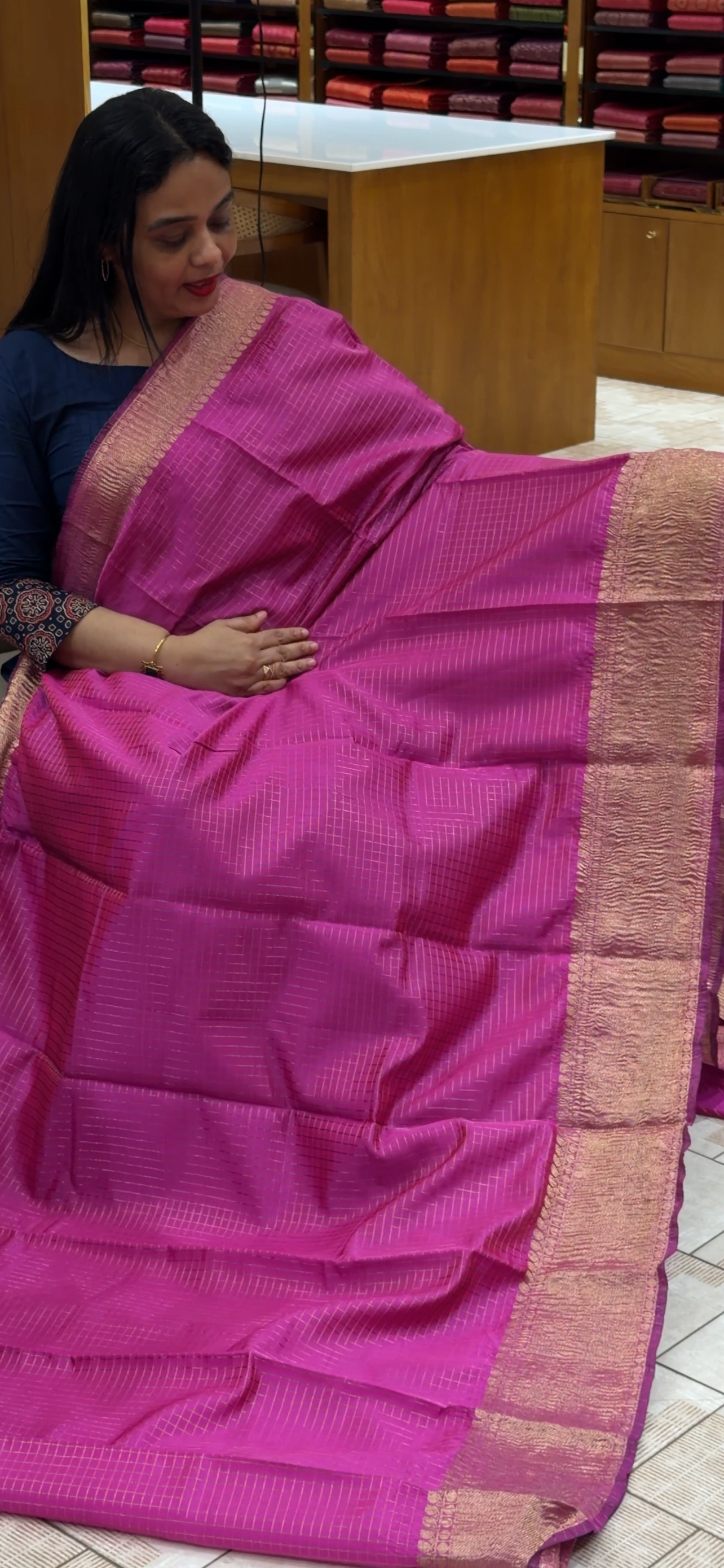 SEMI BANARASI SAREES - IHA 34378