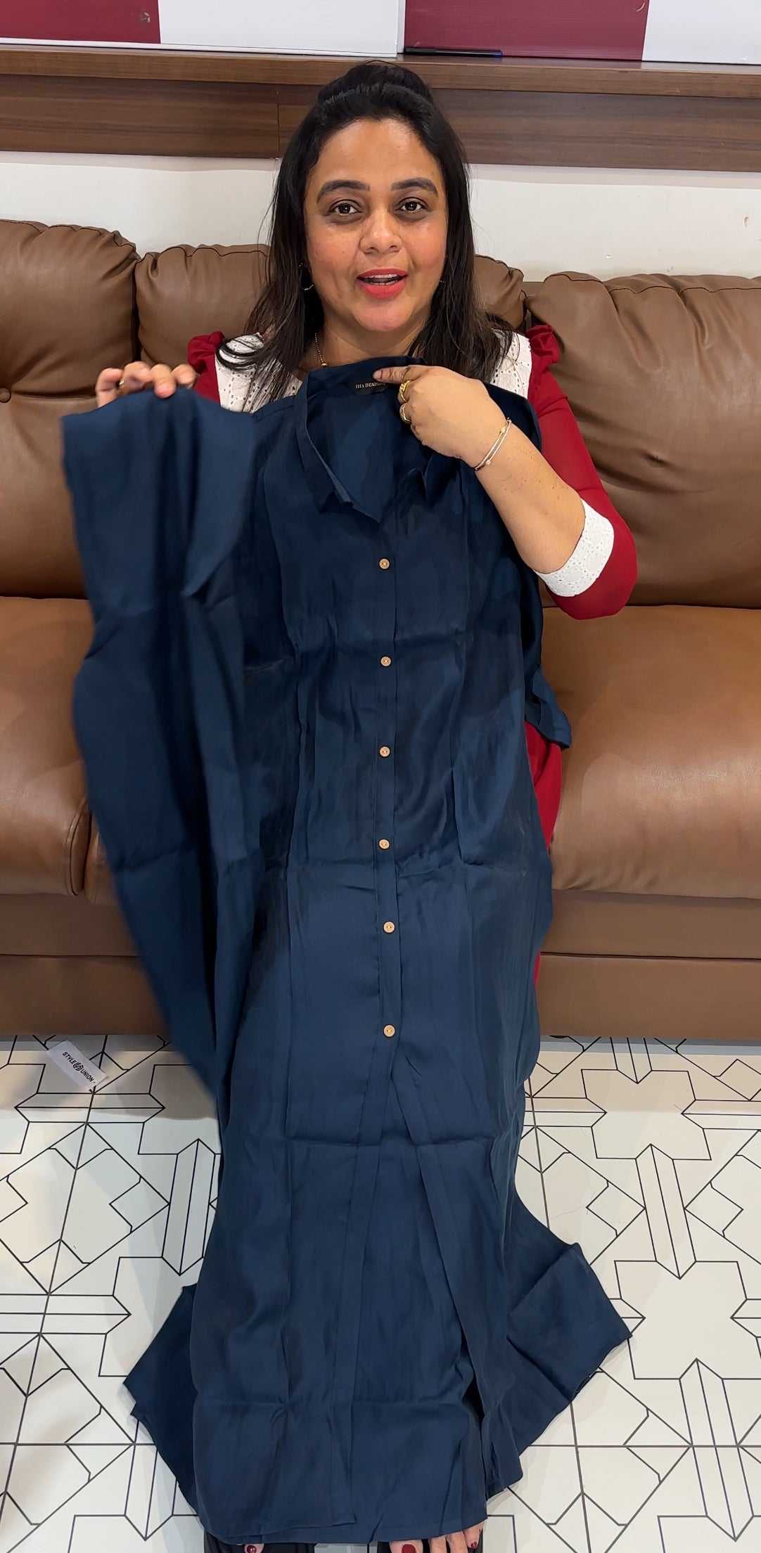 MUL CHANDERI LONG TOP AND BOTTOM - IHA 27846