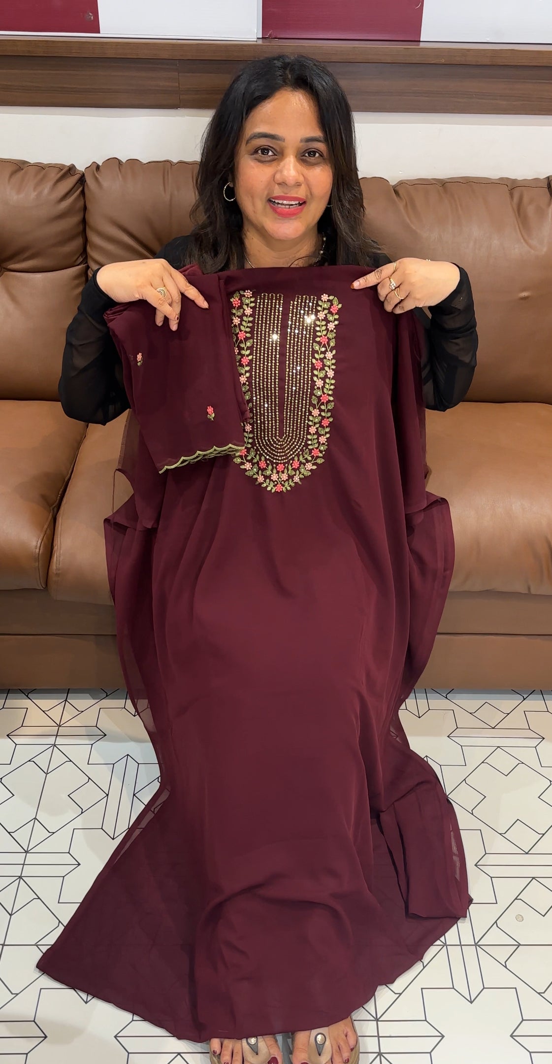 FAUX GGEORGETTE UNSTITCHED SALWAR SUITS - IHA 26281