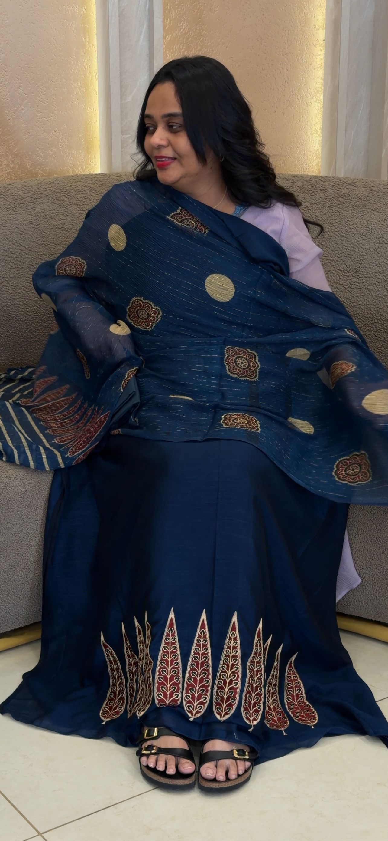 AJRAKH UNSTITCHED SALWAR SUITS - IHA 35075