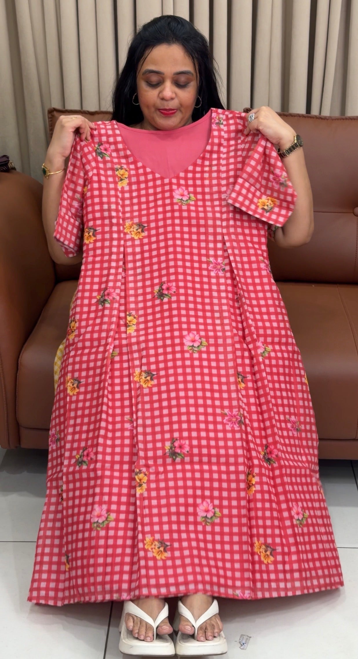 IHA'S IN-HOUSE MUL CHANDERI FROCKS - IHA 34824