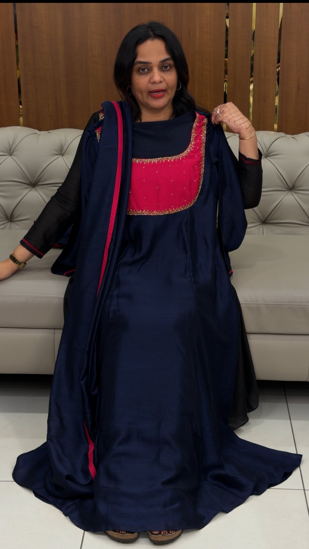IHA'S IN-HOUSE HAND WORKED ALINE TOP AND DUPATTA - IHA 33700