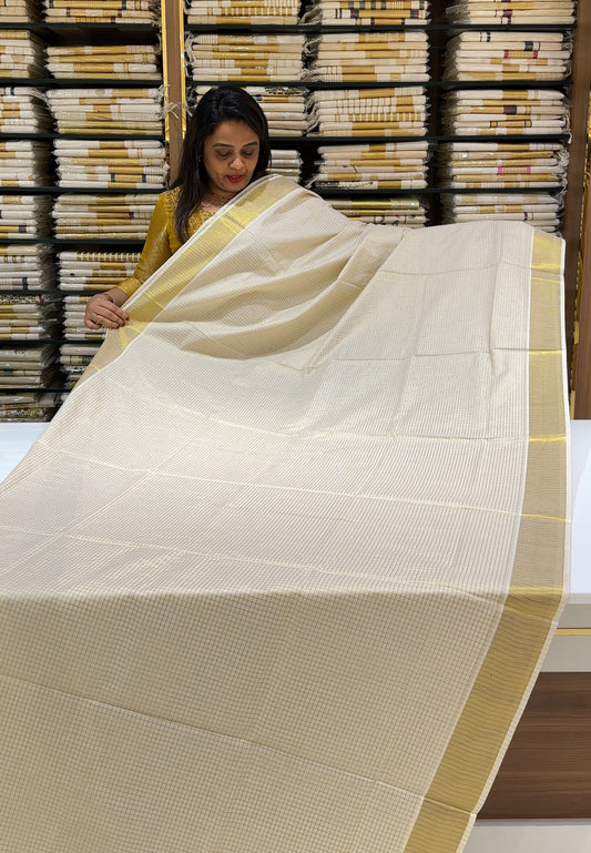 KERALA CREAM ONAM SAREES - IHA 24257