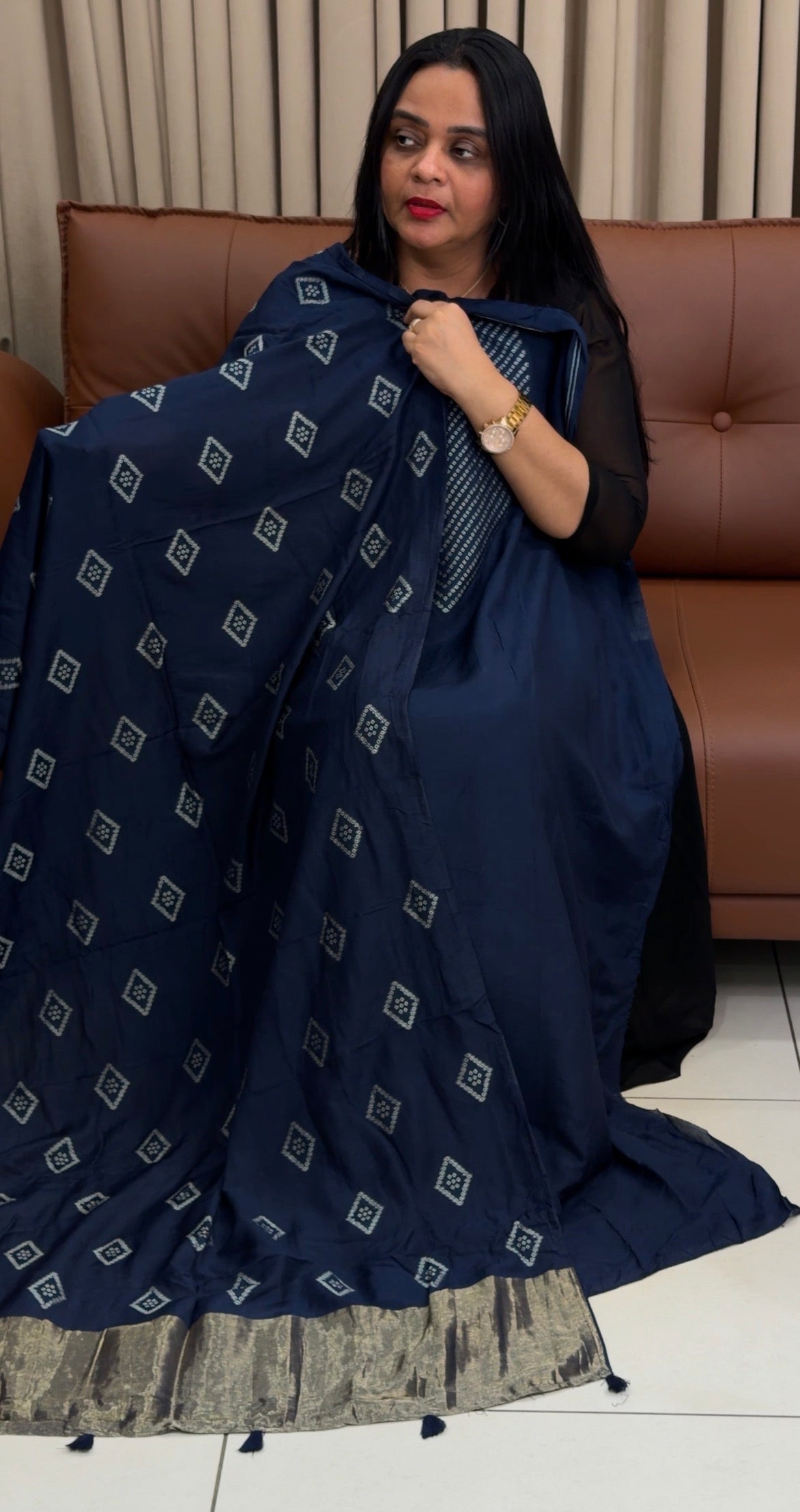 MALAI CHANDERI UNSTITCHED SALWAR SUITS - IHA 34690