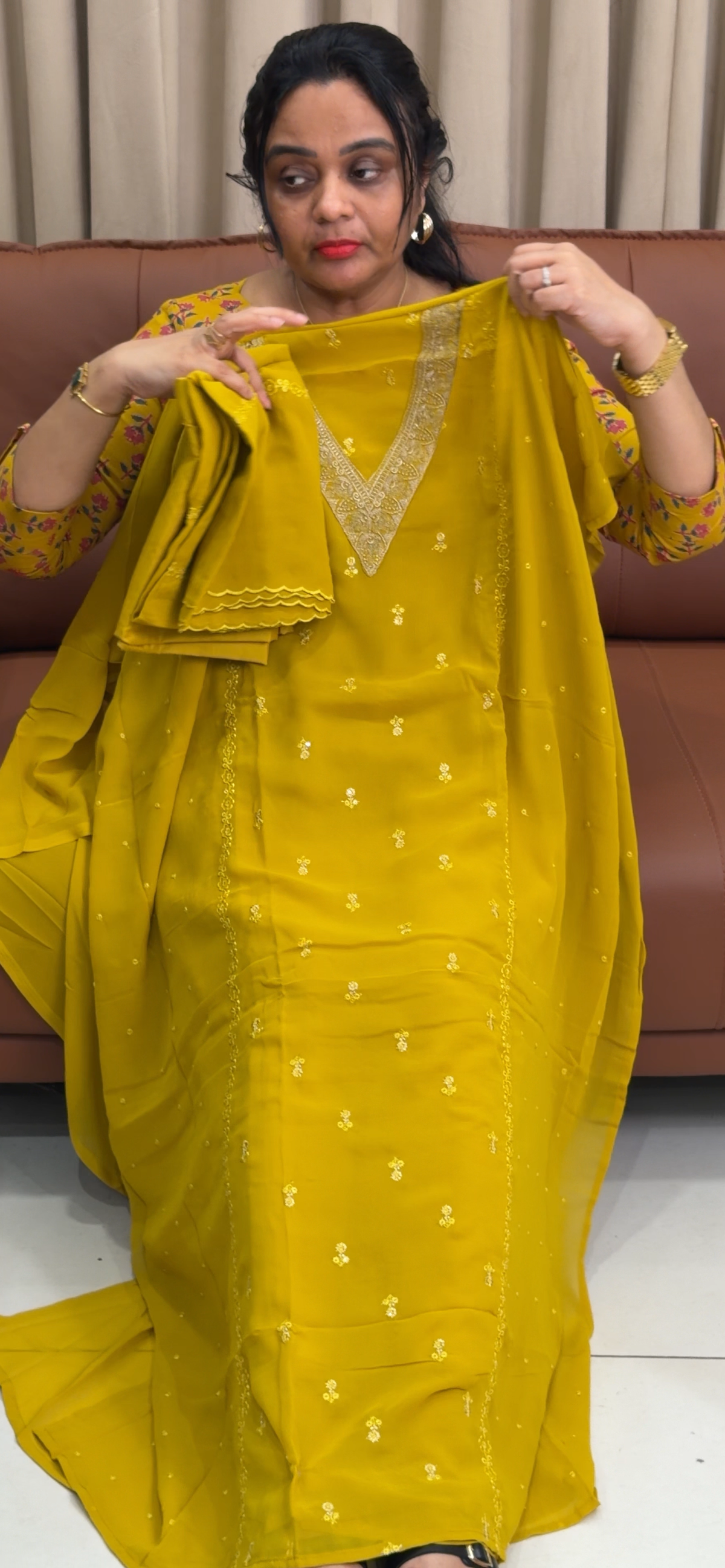 GEORGETTE UNSTITCHED SALWAR SUITS - IHA 35436