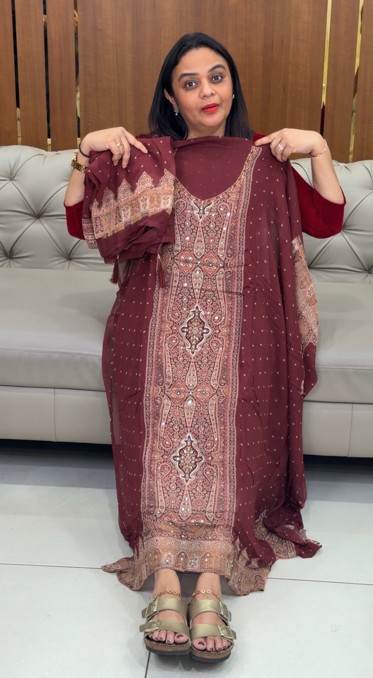 GEORGETTE UNSTITCHED SALWAR SUITS - IHA 32964