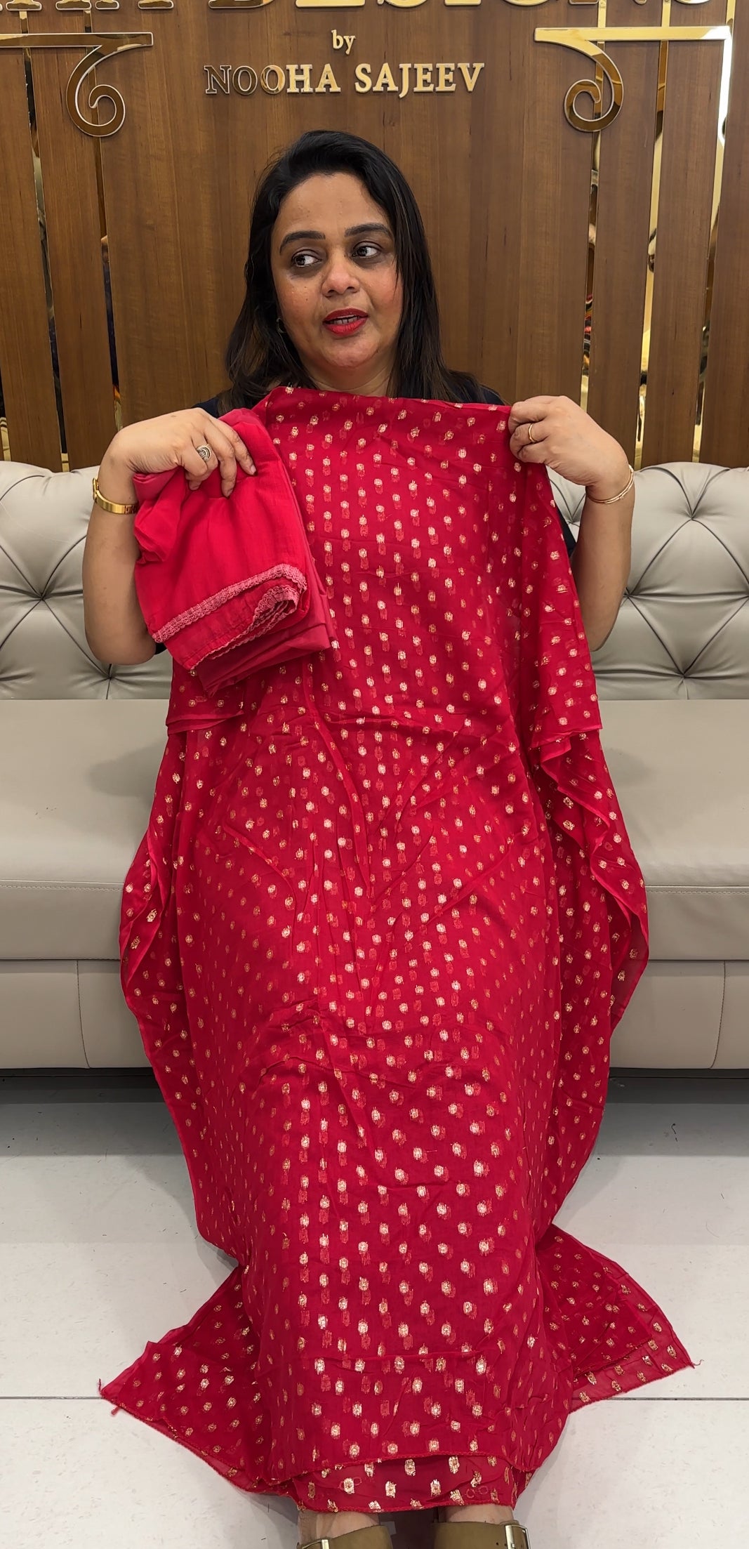 SEMI GEORGETTE BANARASI UNSTITCHED SALWAR SUITS - IHA 25381