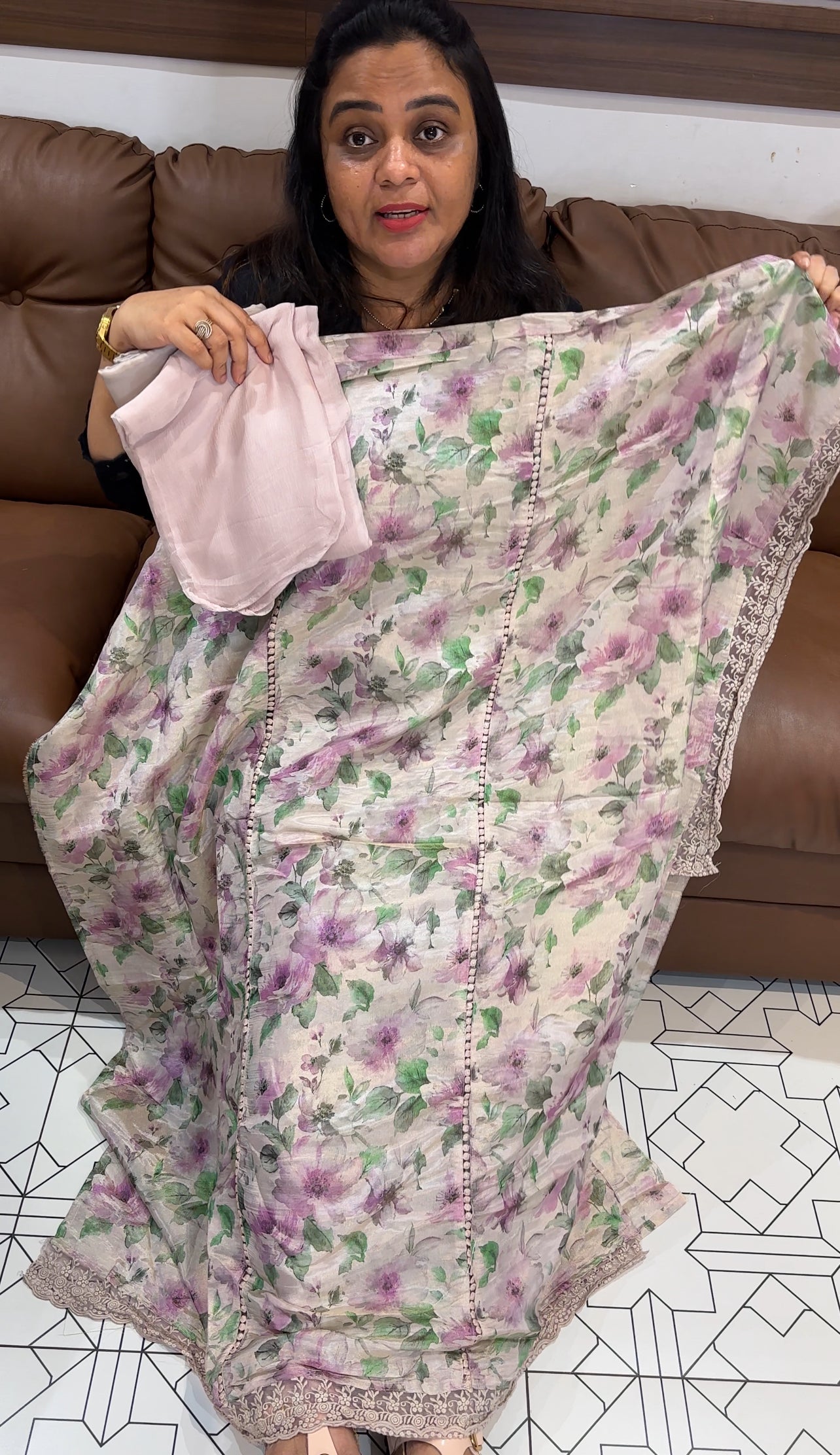 PRINTED TISSUEE UNSTITCHED SALWAR SUITS - IHA 27933