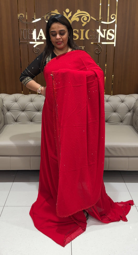 FAUX GEORGETTE DESIGNER SAREES - IHA 24212