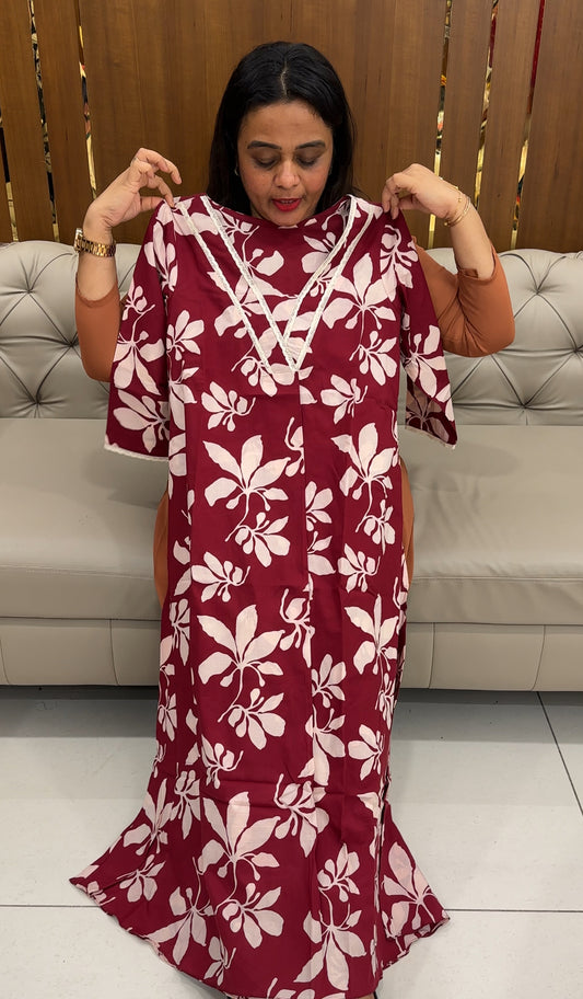 IHA'S IN-HOUSE COTTON LONG ALINE TOPS - IHA 27054