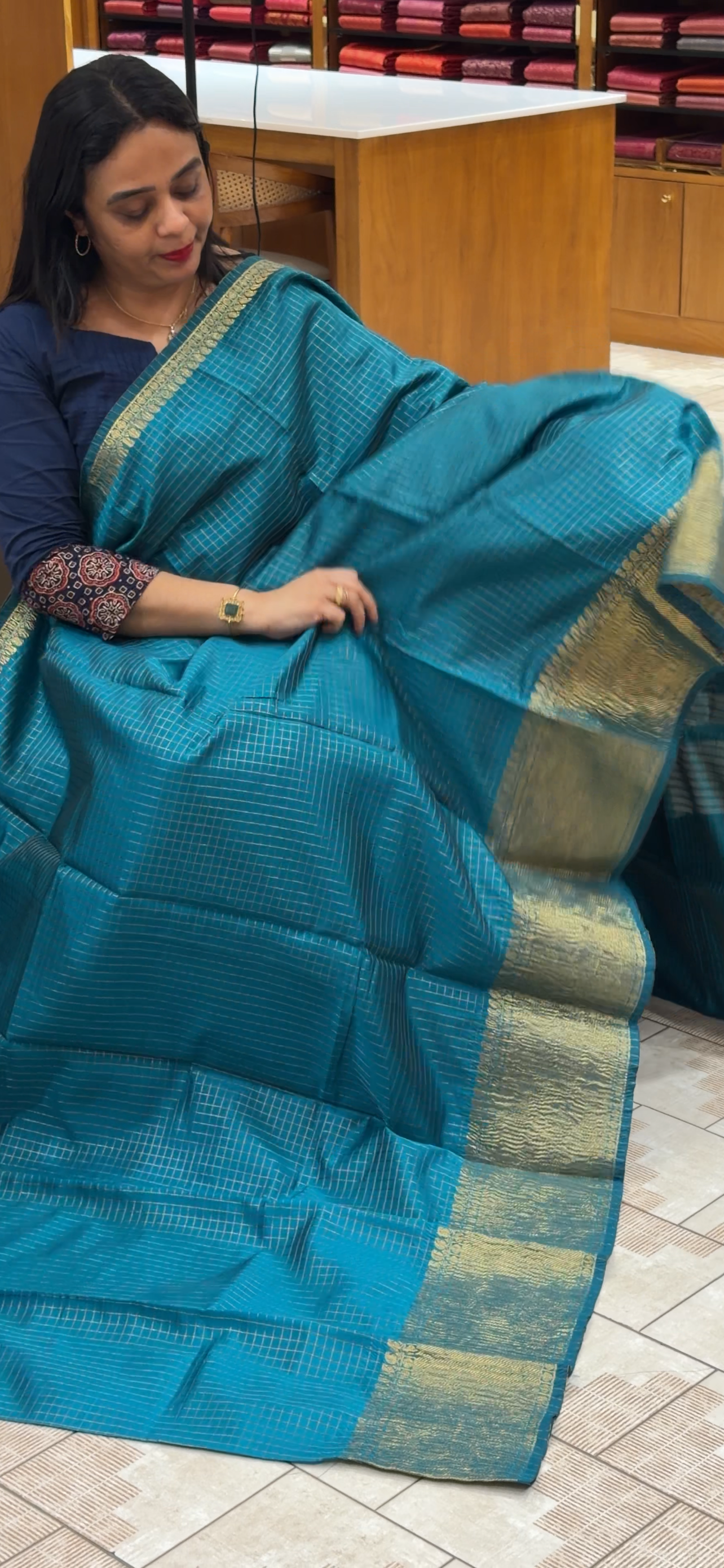 SEMI BANARASI SAREES - IHA 34378